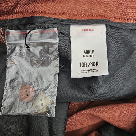 Express Slim Ankle Sailor Dress Pants Terracotta Brown Red High Rise Stretch 10 - Picture 5 of 7